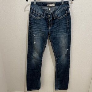 Womens Relaxed Fit Blue Jeans